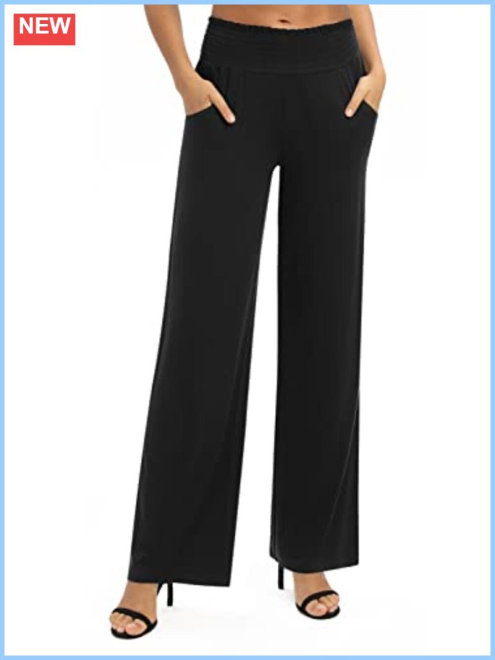 EXCHIC High Waist Wide Leg Palazzo Pants with Pockets